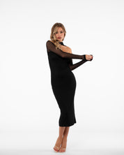 MIDI CHOKER BLACK DRESS